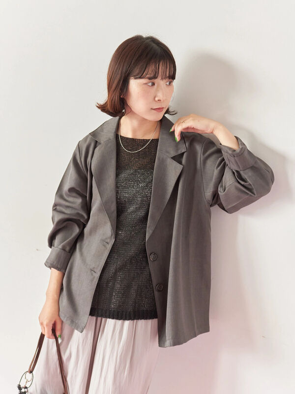 テーラードシャツジャケット(チャコールグレー)|Samansa Mos2 blue(サマンサモスモス ブルー)通販