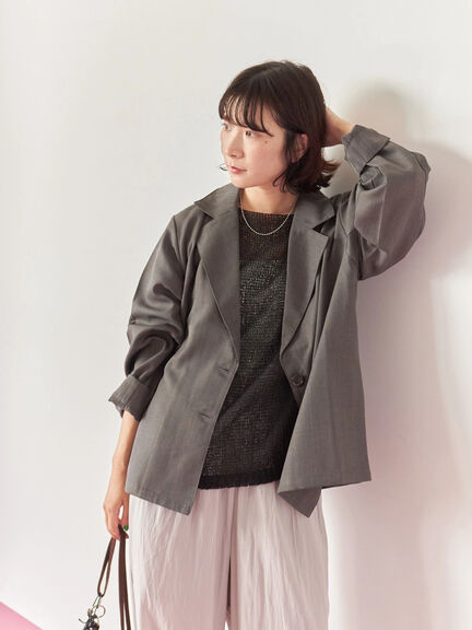 テーラードシャツジャケット(チャコールグレー/モカ/ブラウン)|Samansa Mos2 blue(サマンサモスモス ブルー)通販