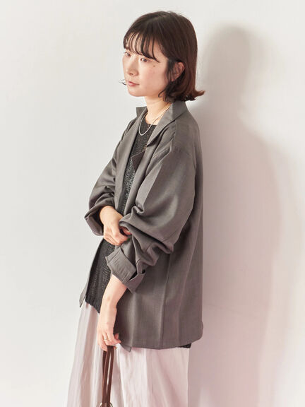 テーラードシャツジャケット(チャコールグレー/モカ/ブラウン)|Samansa Mos2 blue(サマンサモスモス ブルー)通販