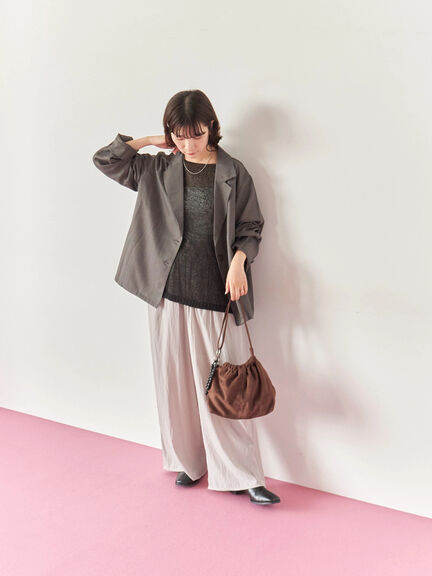 テーラードシャツジャケット(チャコールグレー/モカ/ブラウン)|Samansa Mos2 blue(サマンサモスモス ブルー)通販