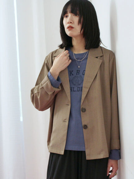 テーラードシャツジャケット(チャコールグレー/モカ/ブラウン)|Samansa Mos2 blue(サマンサモスモス ブルー)通販