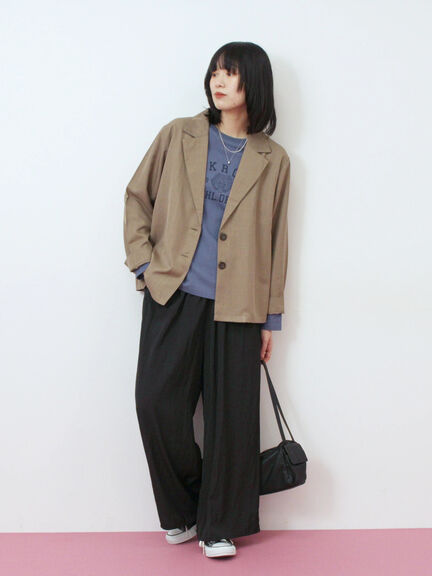 テーラードシャツジャケット(チャコールグレー/モカ/ブラウン)|Samansa Mos2 blue(サマンサモスモス ブルー)通販