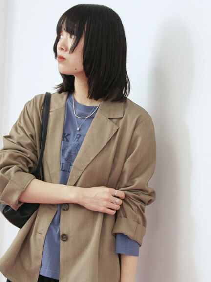 テーラードシャツジャケット(チャコールグレー/モカ/ブラウン)|Samansa Mos2 blue(サマンサモスモス ブルー)通販