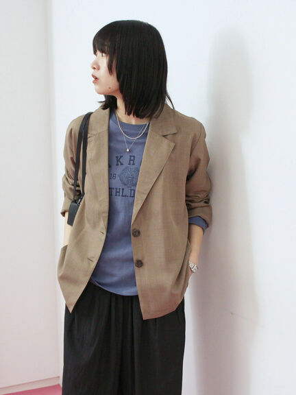 テーラードシャツジャケット(チャコールグレー/モカ/ブラウン)|Samansa Mos2 blue(サマンサモスモス ブルー)通販