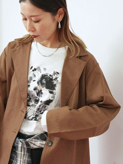 テーラードシャツジャケット(チャコールグレー/モカ/ブラウン)|Samansa Mos2 blue(サマンサモスモス ブルー)通販