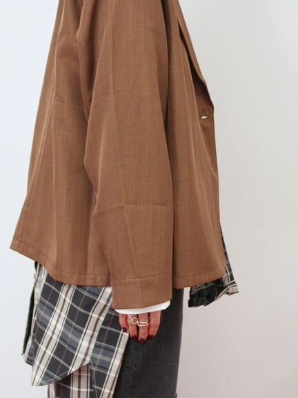 テーラードシャツジャケット(チャコールグレー/モカ/ブラウン)|Samansa Mos2 blue(サマンサモスモス ブルー)通販