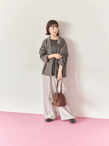 テーラードシャツジャケット(チャコールグレー/モカ/ブラウン)|Samansa Mos2 blue(サマンサモスモス ブルー)通販