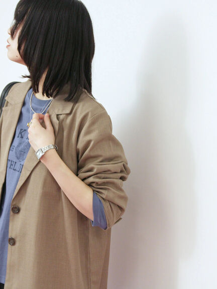 テーラードシャツジャケット(チャコールグレー/モカ/ブラウン)|Samansa Mos2 blue(サマンサモスモス ブルー)通販