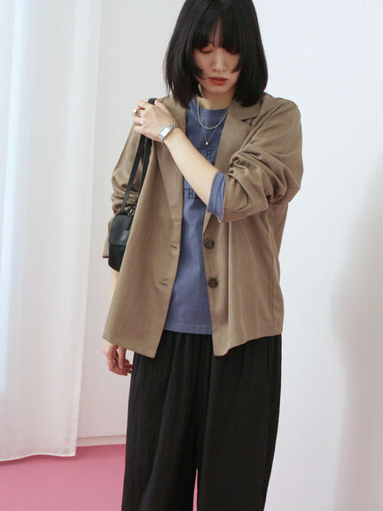 テーラードシャツジャケット(チャコールグレー/モカ/ブラウン)|Samansa Mos2 blue(サマンサモスモス ブルー)通販