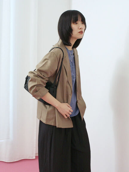 テーラードシャツジャケット(チャコールグレー/モカ/ブラウン)|Samansa Mos2 blue(サマンサモスモス ブルー)通販