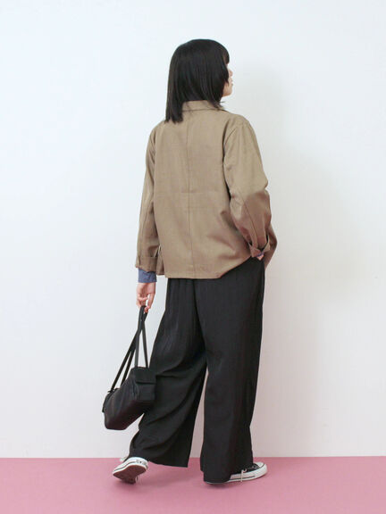 テーラードシャツジャケット(チャコールグレー/モカ/ブラウン)|Samansa Mos2 blue(サマンサモスモス ブルー)通販