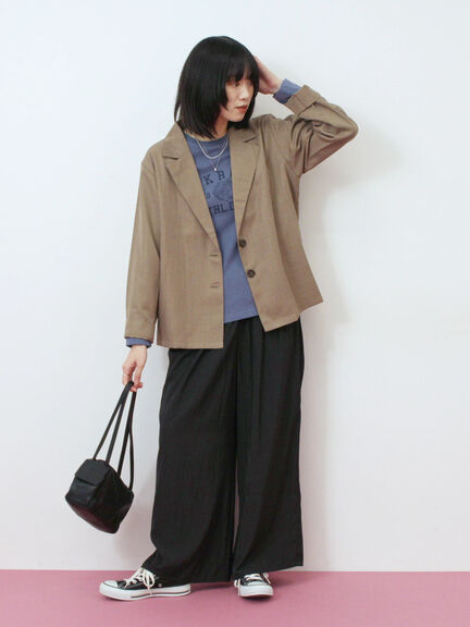 テーラードシャツジャケット(チャコールグレー/モカ/ブラウン)|Samansa Mos2 blue(サマンサモスモス ブルー)通販