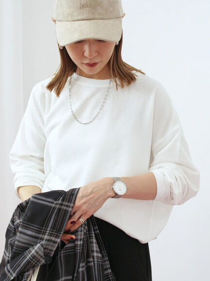 リネンタッチドルマンスリーブプルオーバー(オフホワイト/ブラック/ベージュ)|Samansa Mos2 blue(サマンサモスモス ブルー)通販