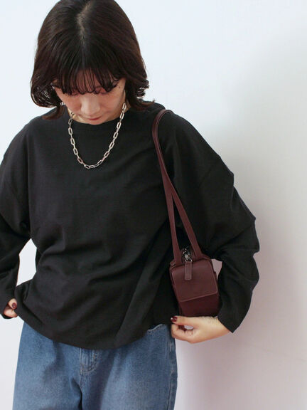 リネンタッチドルマンスリーブプルオーバー(オフホワイト/ブラック/ベージュ)|Samansa Mos2 blue(サマンサモスモス ブルー)通販