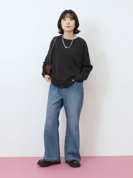 リネンタッチドルマンスリーブプルオーバー(オフホワイト/ブラック/ベージュ)|Samansa Mos2 blue(サマンサモスモス ブルー)通販