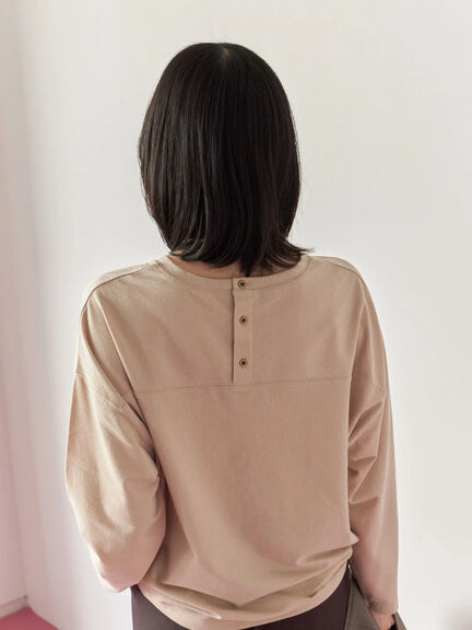 リネンタッチドルマンスリーブプルオーバー(オフホワイト/ブラック/ベージュ)|Samansa Mos2 blue(サマンサモスモス ブルー)通販