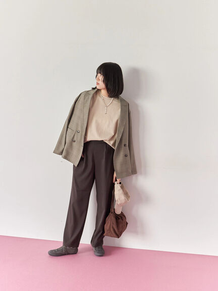 リネンタッチドルマンスリーブプルオーバー(オフホワイト/ブラック/ベージュ)|Samansa Mos2 blue(サマンサモスモス ブルー)通販