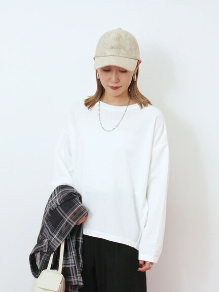 リネンタッチドルマンスリーブプルオーバー(オフホワイト/ブラック/ベージュ)|Samansa Mos2 blue(サマンサモスモス ブルー)通販