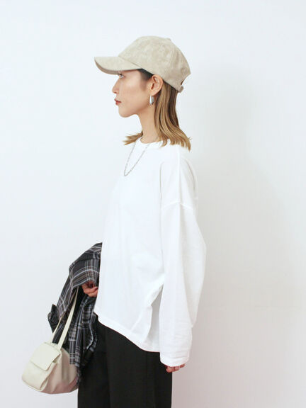 リネンタッチドルマンスリーブプルオーバー(オフホワイト/ブラック/ベージュ)|Samansa Mos2 blue(サマンサモスモス ブルー)通販