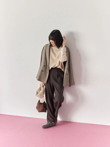 リネンタッチドルマンスリーブプルオーバー(オフホワイト/ブラック/ベージュ)|Samansa Mos2 blue(サマンサモスモス ブルー)通販