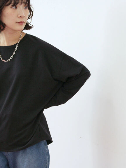 リネンタッチドルマンスリーブプルオーバー(オフホワイト/ブラック/ベージュ)|Samansa Mos2 blue(サマンサモスモス ブルー)通販