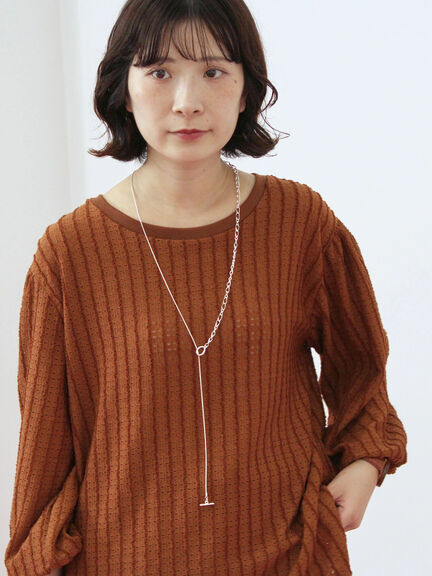 ジャカードボリュームスリーブプルオーバー(ブラック/ブラウン/キナリ)|Samansa Mos2 blue(サマンサモスモス ブルー)通販