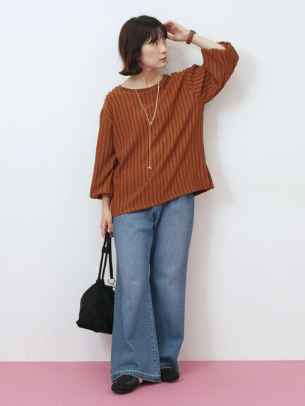 ジャカードボリュームスリーブプルオーバー(ブラック/ブラウン/キナリ)|Samansa Mos2 blue(サマンサモスモス ブルー)通販