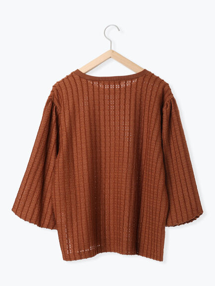 ジャカードボリュームスリーブプルオーバー(ブラック/ブラウン/キナリ)|Samansa Mos2 blue(サマンサモスモス ブルー)通販