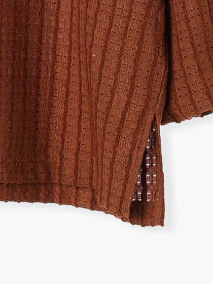 ジャカードボリュームスリーブプルオーバー(ブラック/ブラウン/キナリ)|Samansa Mos2 blue(サマンサモスモス ブルー)通販