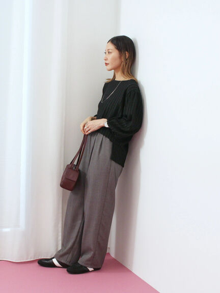 ジャカードボリュームスリーブプルオーバー(ブラック/ブラウン/キナリ)|Samansa Mos2 blue(サマンサモスモス ブルー)通販