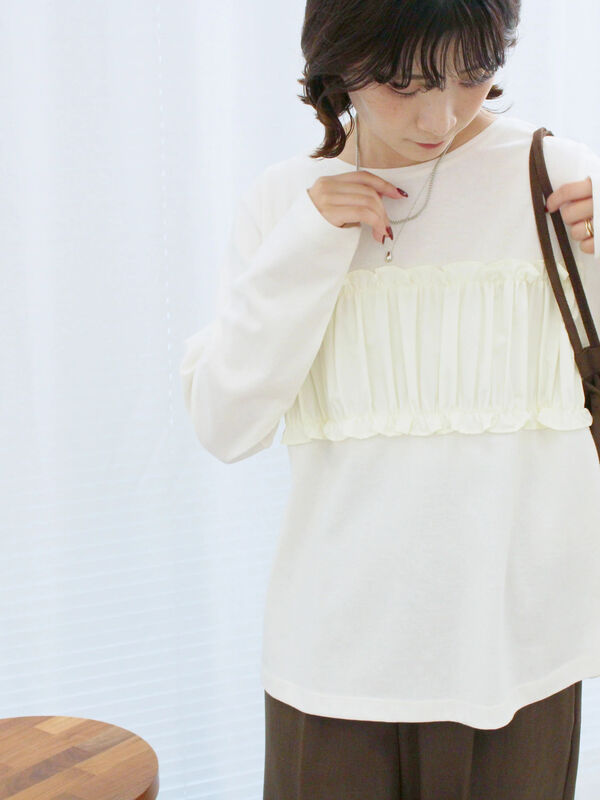 ビスチェドッキングカットソー(キナリ)|Samansa Mos2 blue(サマンサモスモス ブルー)通販