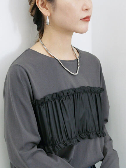 ビスチェドッキングカットソー(チャコールグレー/ブラウン/キナリ)|Samansa Mos2 blue(サマンサモスモス ブルー)通販