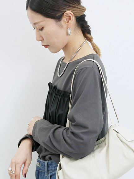 ビスチェドッキングカットソー(チャコールグレー/ブラウン/キナリ)|Samansa Mos2 blue(サマンサモスモス ブルー)通販