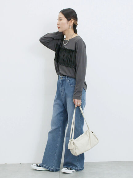 ビスチェドッキングカットソー(チャコールグレー/ブラウン/キナリ)|Samansa Mos2 blue(サマンサモスモス ブルー)通販