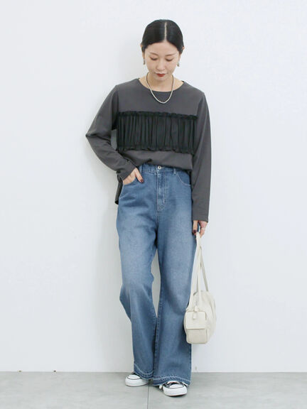 ビスチェドッキングカットソー(チャコールグレー/ブラウン/キナリ)|Samansa Mos2 blue(サマンサモスモス ブルー)通販