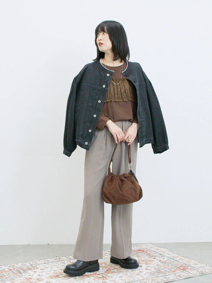 ビスチェドッキングカットソー(チャコールグレー/ブラウン/キナリ)|Samansa Mos2 blue(サマンサモスモス ブルー)通販