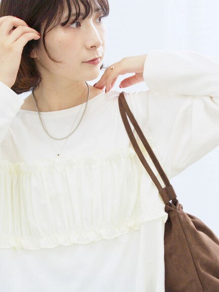 ビスチェドッキングカットソー(チャコールグレー/ブラウン/キナリ)|Samansa Mos2 blue(サマンサモスモス ブルー)通販