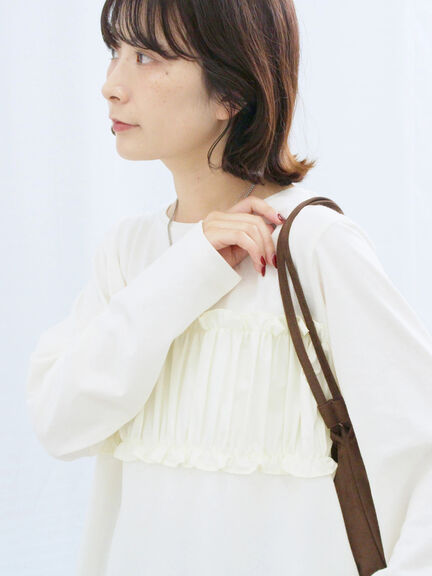 ビスチェドッキングカットソー(チャコールグレー/ブラウン/キナリ)|Samansa Mos2 blue(サマンサモスモス ブルー)通販