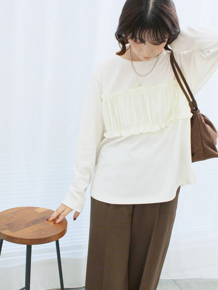 ビスチェドッキングカットソー(チャコールグレー/ブラウン/キナリ)|Samansa Mos2 blue(サマンサモスモス ブルー)通販