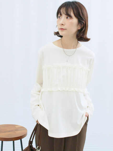 ビスチェドッキングカットソー(チャコールグレー/ブラウン/キナリ)|Samansa Mos2 blue(サマンサモスモス ブルー)通販