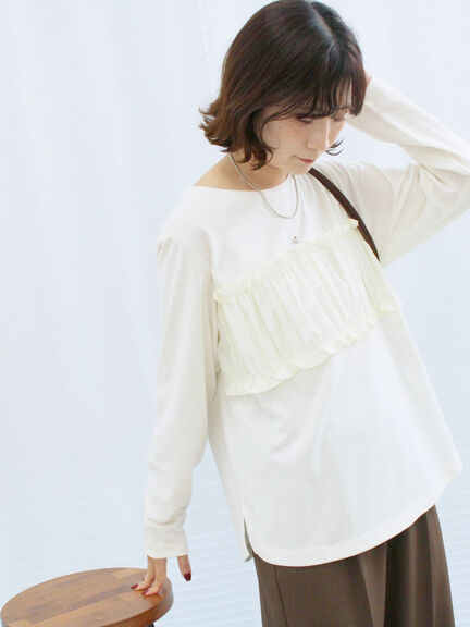 ビスチェドッキングカットソー(チャコールグレー/ブラウン/キナリ)|Samansa Mos2 blue(サマンサモスモス ブルー)通販