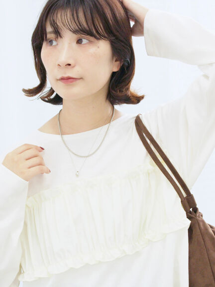 ビスチェドッキングカットソー(チャコールグレー/ブラウン/キナリ)|Samansa Mos2 blue(サマンサモスモス ブルー)通販