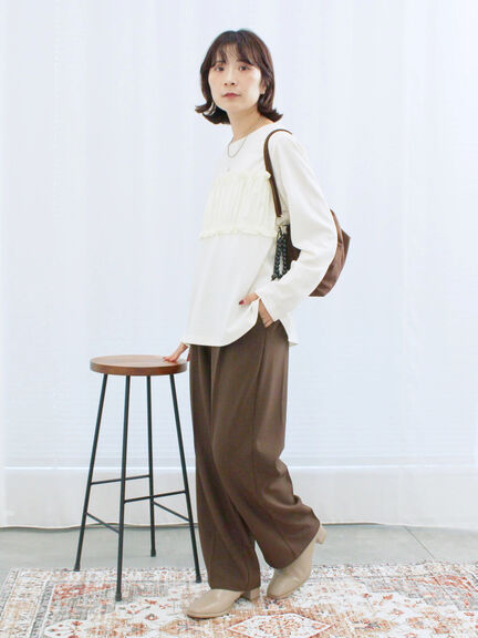 ビスチェドッキングカットソー(チャコールグレー/ブラウン/キナリ)|Samansa Mos2 blue(サマンサモスモス ブルー)通販