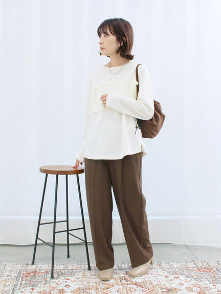 ビスチェドッキングカットソー(チャコールグレー/ブラウン/キナリ)|Samansa Mos2 blue(サマンサモスモス ブルー)通販