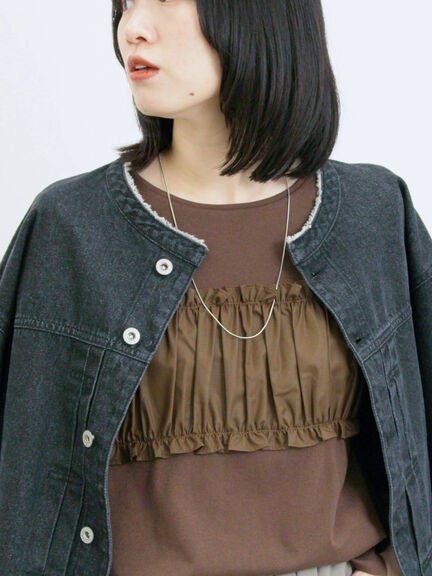 ビスチェドッキングカットソー(チャコールグレー/ブラウン/キナリ)|Samansa Mos2 blue(サマンサモスモス ブルー)通販