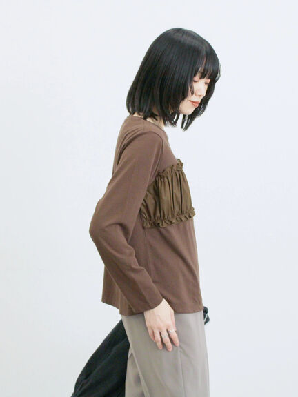 ビスチェドッキングカットソー(チャコールグレー/ブラウン/キナリ)|Samansa Mos2 blue(サマンサモスモス ブルー)通販