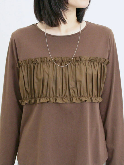 ビスチェドッキングカットソー(チャコールグレー/ブラウン/キナリ)|Samansa Mos2 blue(サマンサモスモス ブルー)通販