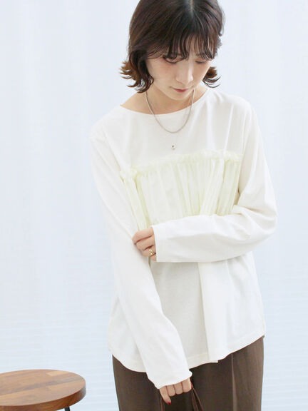 ビスチェドッキングカットソー(チャコールグレー/ブラウン/キナリ)|Samansa Mos2 blue(サマンサモスモス ブルー)通販