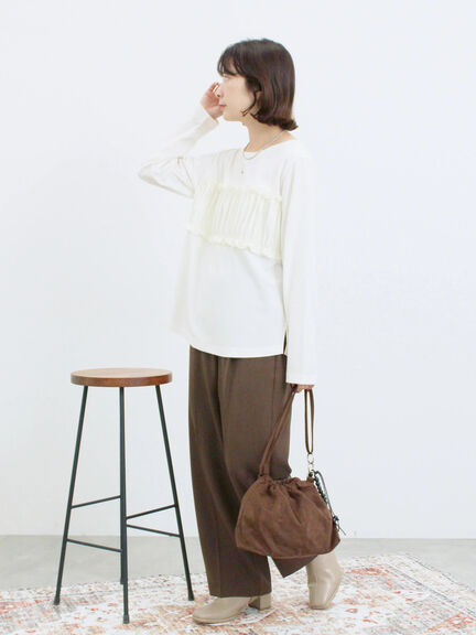 ビスチェドッキングカットソー(チャコールグレー/ブラウン/キナリ)|Samansa Mos2 blue(サマンサモスモス ブルー)通販