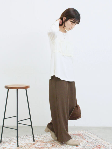 ビスチェドッキングカットソー(チャコールグレー/ブラウン/キナリ)|Samansa Mos2 blue(サマンサモスモス ブルー)通販